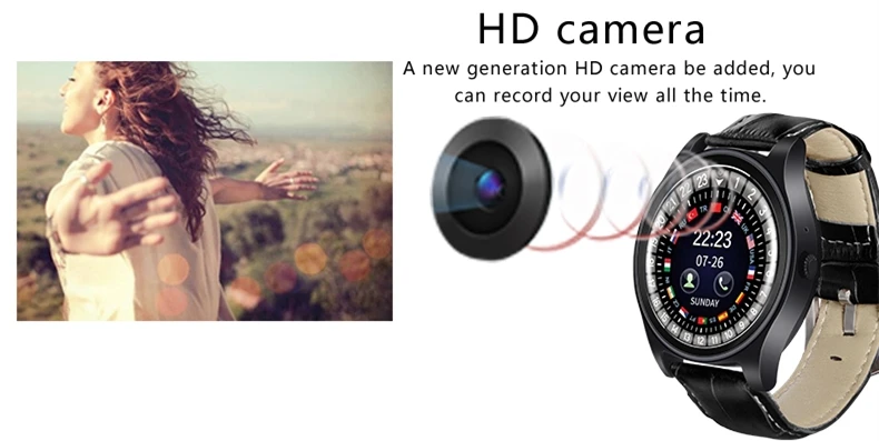 Смарт-часы с сенсорным экраном, наручные часы с sim-картой, HD камера, винтажные кожаные бизнес-часы, спортивные фитнес-часы