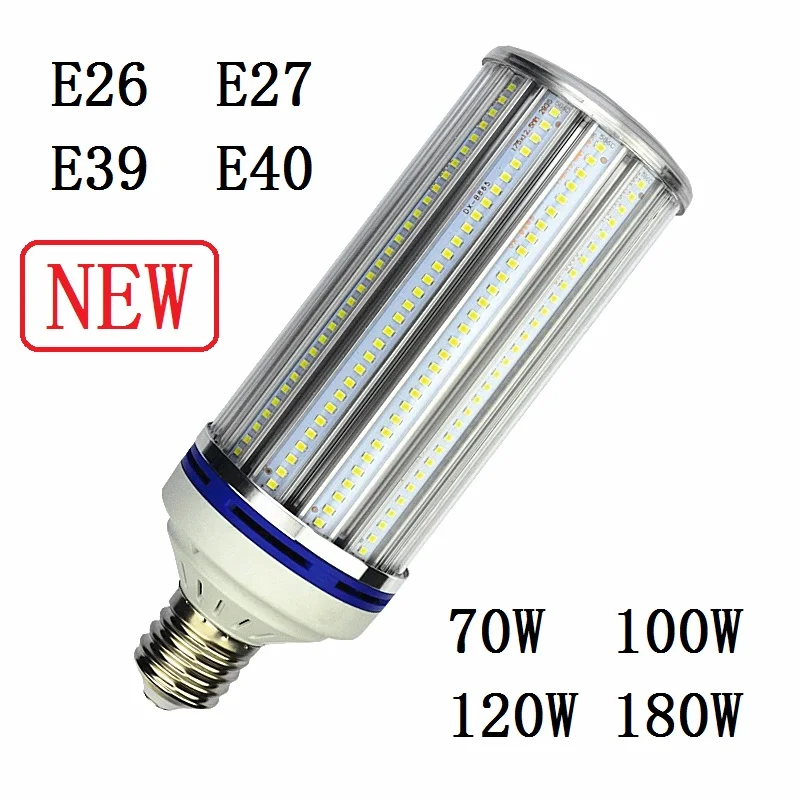 

E27 E40 LED Bulb Light E26 E39 70W 100W 120W 180W street lighting 220v High Bright Corn Lamp for Warehouse Engineer Square 2pcs