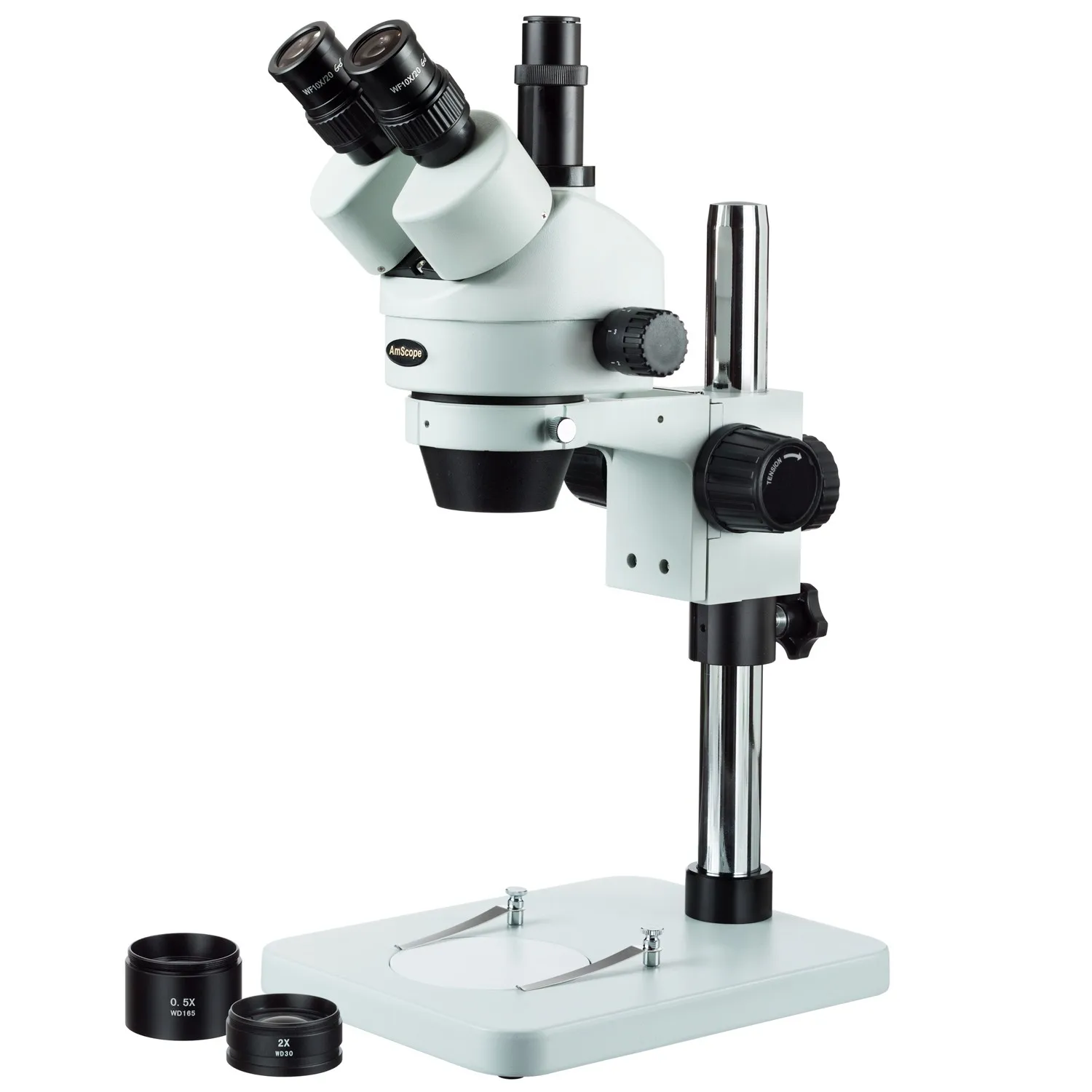 Тринокулярный стереомикроскоп AmScope с зумом 3 5x 90X настольная стойка|Микроскопы| |