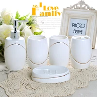 bathroom five paper set ceramics toilets shower room articles suit toothbrush cup gargle cup box suite newly married gift