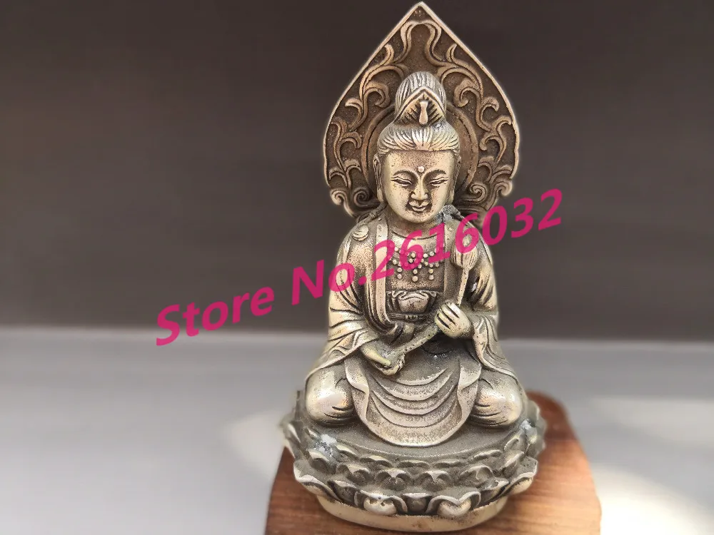 

Chinese old Decoration plated silver Carving fine workmanship guanyin