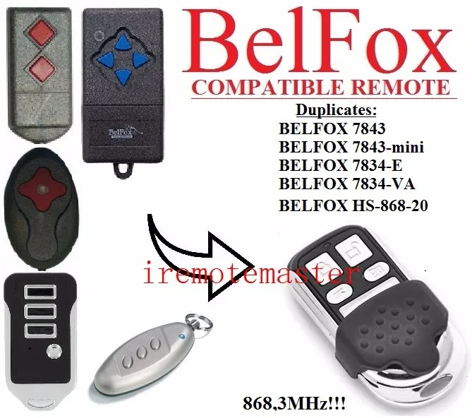 Новинка для BELFOX 7843 mini 7834 E VA HS 868 20 Замена гаражных ворот дистанционное управление