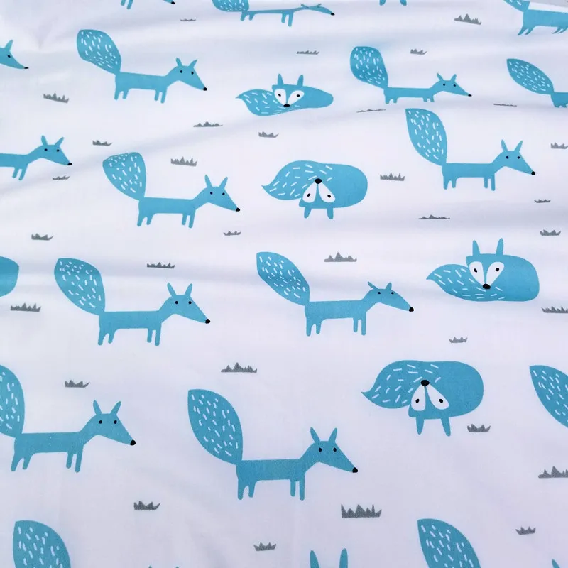 Printed Fox Cotton Twill Fabric for DIY Sewing Quilting Dress making Material For Baby &amp Child and Dolls Textile | Дом и сад