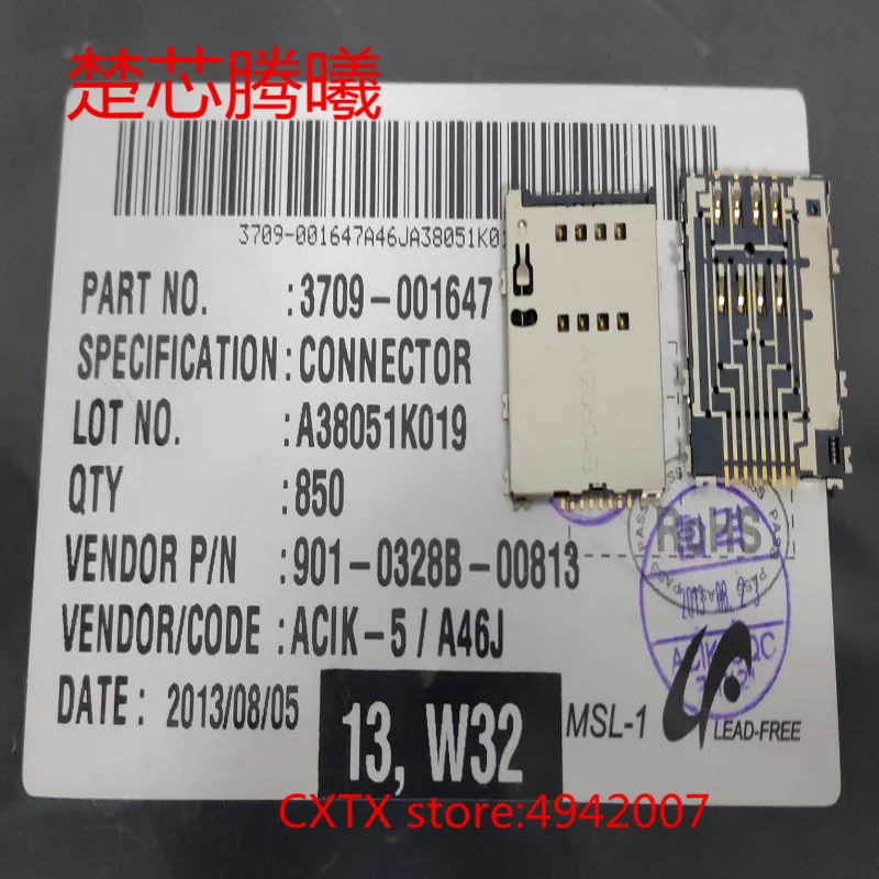 

CHUXINTENGXI 901-0328B-00813 For Samsung W899 SD SIM Card Reader Connector Socket Holder Slot NEW Original SD TF Card Reader