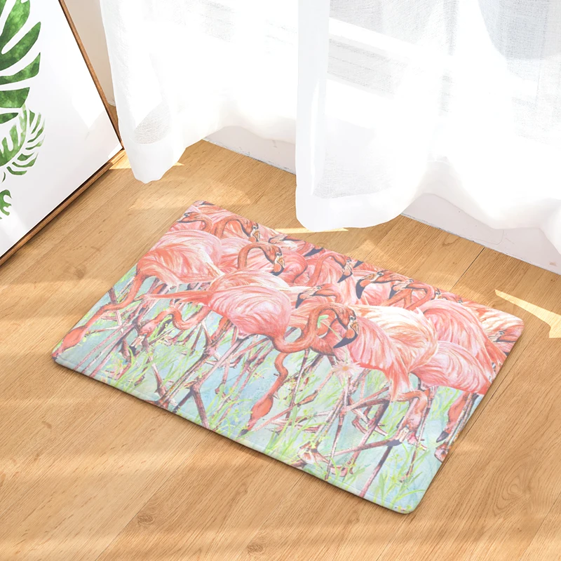 Новый домашний декор милый коврик с фламинго не скользящий кухонный ковер для