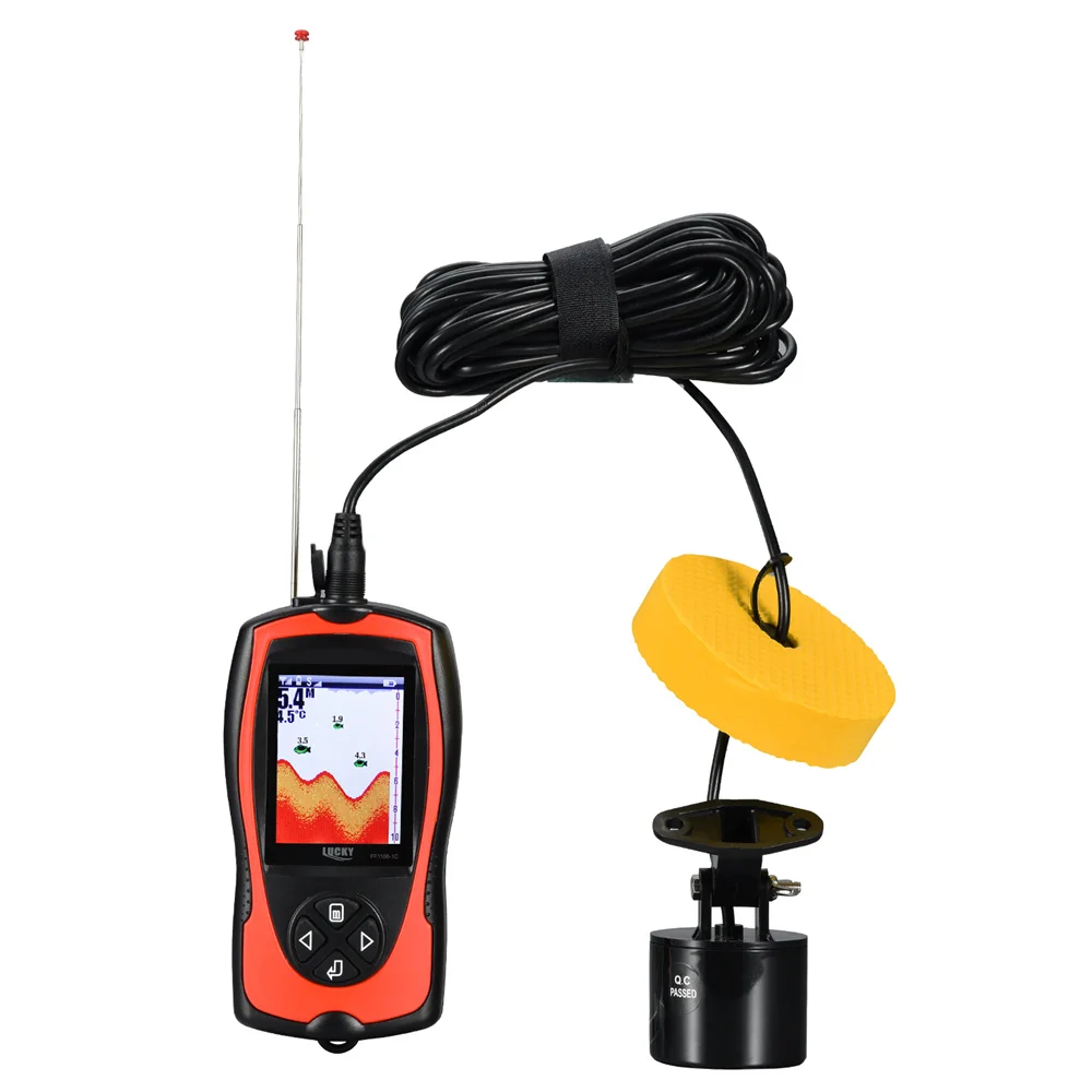 Эхолот рыболокатор Lucky fishing finder проводной сенсор на английском языке для рыбалки