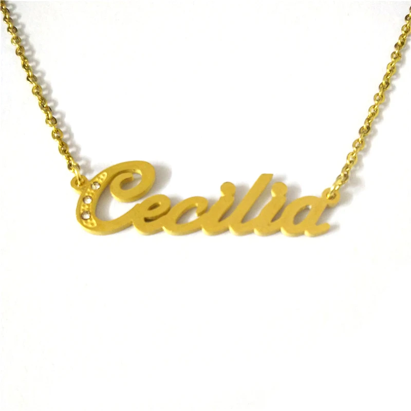 

FairLadyHood Personalized Name Necklace Cecilia Name Pendants Necklace Custom Women Men Necklaces & Pendants Jewelry