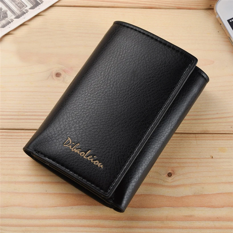 Aelicy унисекс Фирменная Новинка Короткие бумажник нейтральный Tri fold кожаный Бизнес