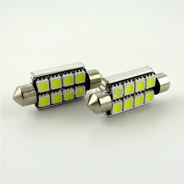 10pcs Supe quality No polarity C5W 41mm 42mm 8smd 211-2 212-2 214-2 6451 6411 canbus festoon led Interior dome map Light | Автомобили и