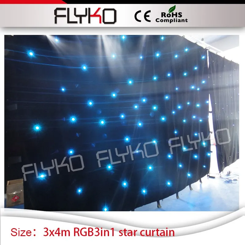 Led RGB 3в1 сценическая звезда занавеска dj Декор 3х4 М звездный концертный занавес