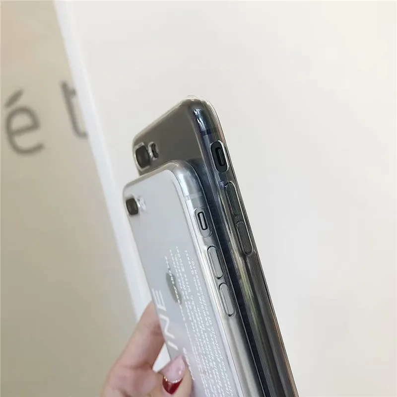 DISCASE рельефный мягкий чехол из ТПУ для телефона iphone 8 plus 6 6s 7 Пара простых букв анти