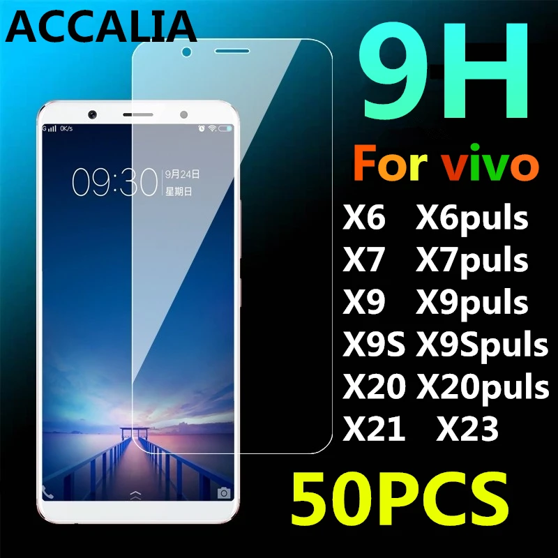 50 шт. закаленное стекло для Vivo X20 x9s x6 plus x23 x7 x21 ультра тонкая защитная пленка HD