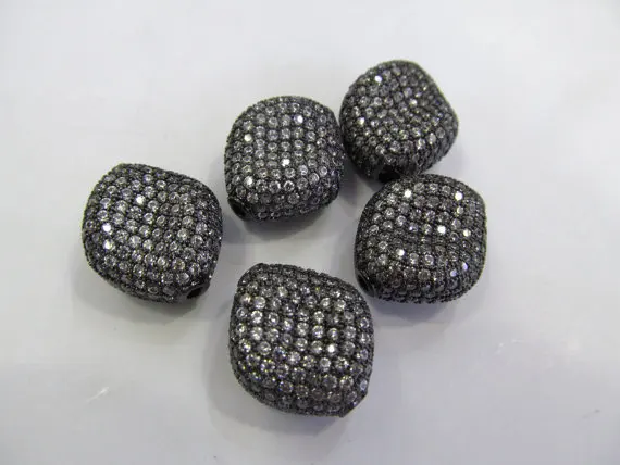 AAA 12 шт. 20 мм Мода Micro Pave набор жемчужный бисер квадратные Плиты витой gunmetal spacer |