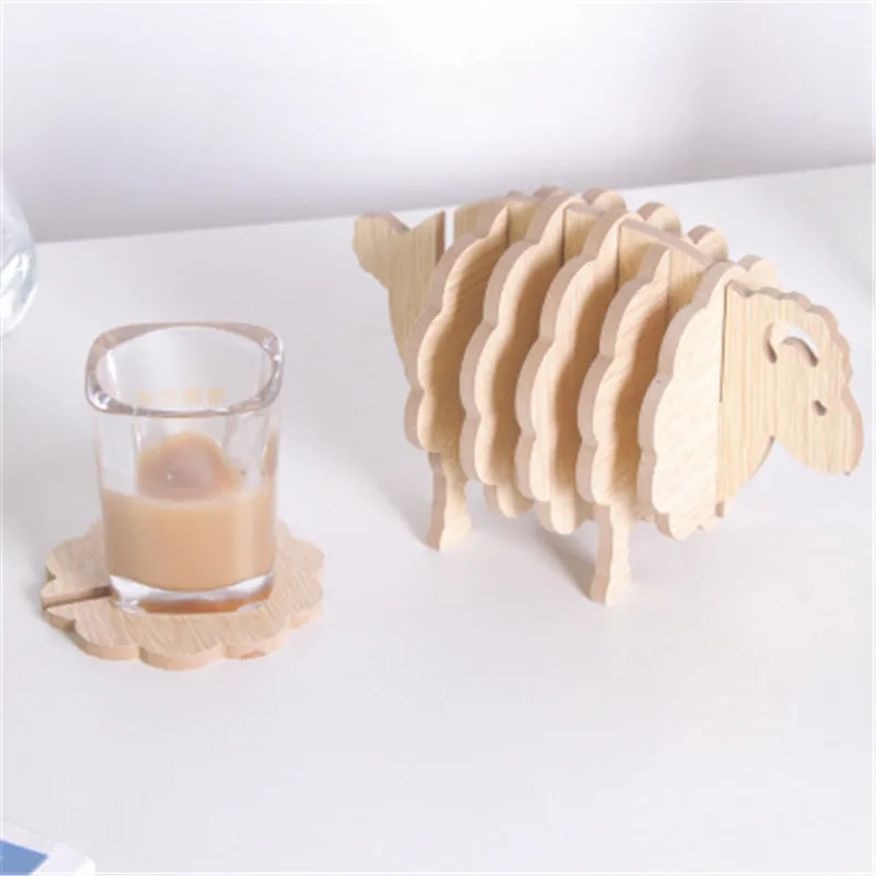 6 шт./компл. коврик для настольной чашки MDF подставки креативный офиса