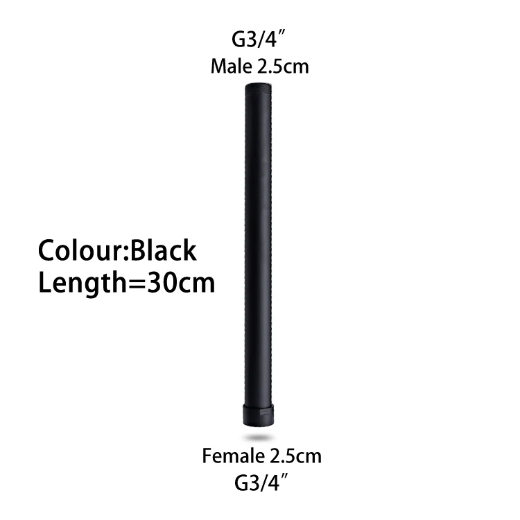 Латунный душевой набор, удлиняющая труба 32,5 см, удлиняющая трубка, увеличивающая трубу, раздвижная душевая трубка, удлиняющая трубу, аксессуары для ванной комнаты - Цвет: Black 30cm length