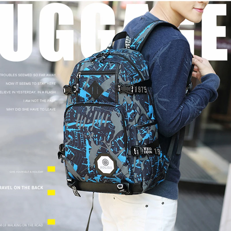2019 New Fashion Men's Backpack Nylon Double Shoulder Boy Girls Travel School Bag Large Capacity Bags Fits for 15.6 Inch Laptop | Багаж и