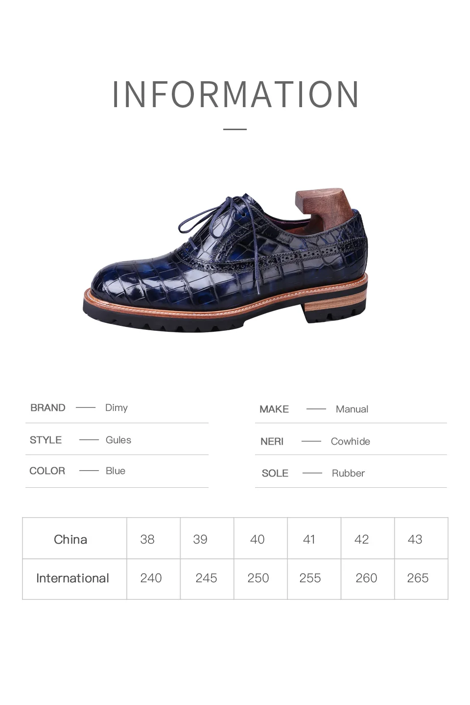 DIMY men's shoes Oxford new crocodile British business shoes breathable comfortable leather business shoes