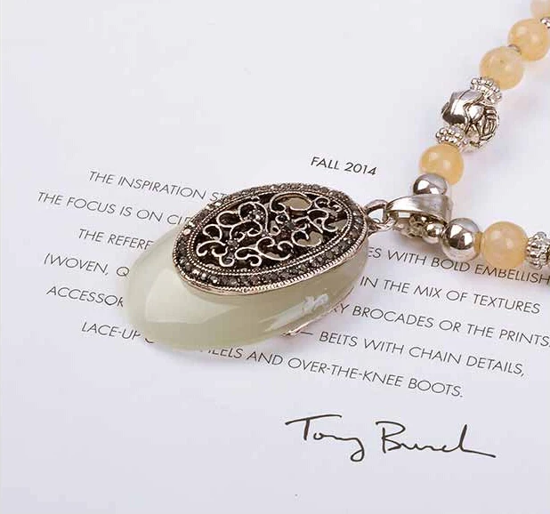 Модные ювелирные изделия для женщин винтажные аксессуары овальный опал кулон