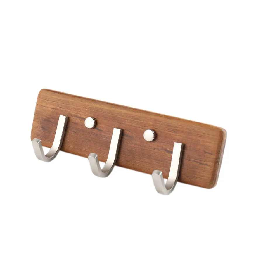 

Coat Hook Wall Mounted Wooden Rack Clothes Robe Towel Hanger Hat Bag Hooks Living Bedroom Bathroom 3 Hooks Household Products