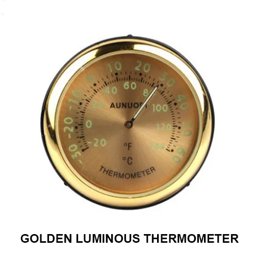 ThermometerGold Автомобильный декоративный электронный счетчик, мини-часы из нержавеющей стали, термометр для автомобиля, украшение интерьера автомобиля, автомобильные аксессуары - Название цвета: ThermometerGold
