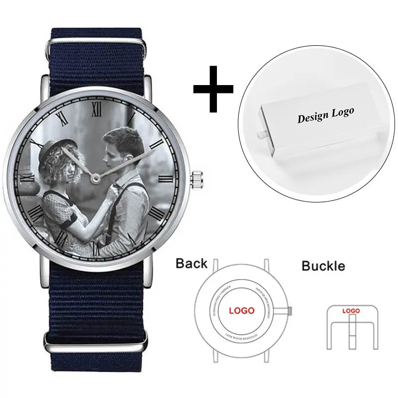 Custom Watch and Box D-0000 на заказ ваш дизайн или фото часы Заготовка под часы лицо Фирменное название компании выгравировано на задней панели чехол и Пряжка часы - Цвет: Custom Watch and Box