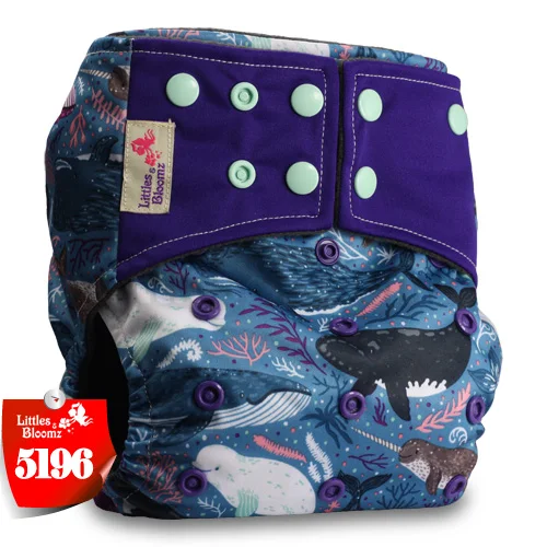 [Littles&Bloomz] бамбуковый уголь Моющиеся Многоразовые тканевые подгузники детские подгузники с карманами многоразовые подгузники - Цвет: 5196