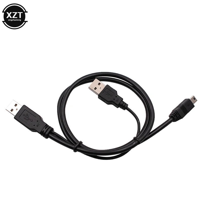 2 в 1 USB 0 двойной A Тип 2A штекер к мини 5 контактный Y образный кабель для