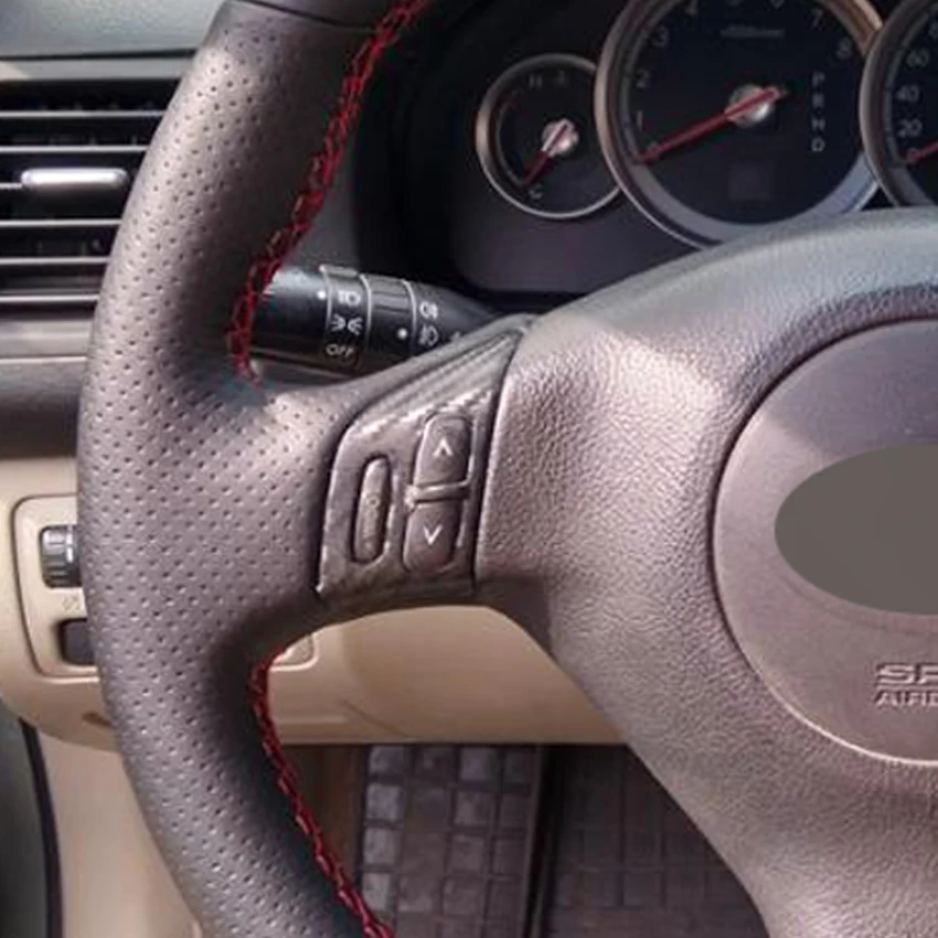 Black Genuine Leather Car Steering Wheel Cover for Subaru Forester 2004-2006 Outback 2004 2005 Legacy | Автомобили и мотоциклы