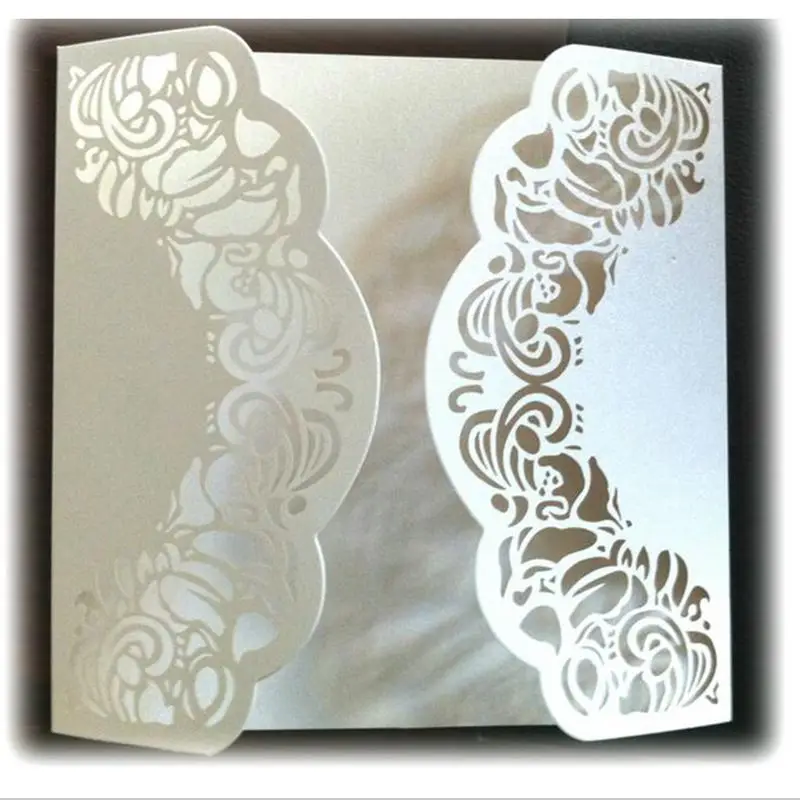 

50pcs Delicate Carved Door Design Noble Wedding Party Invitation Card for Wedding Business Party Birthday Decoration Supplies