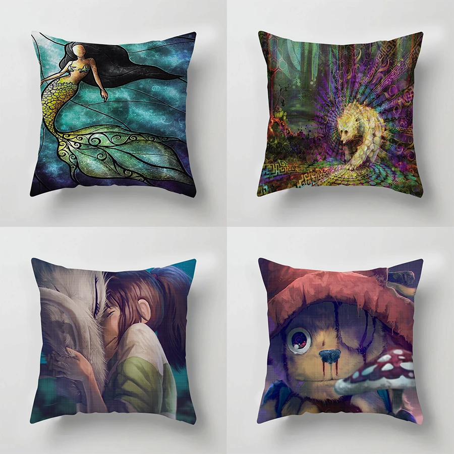 Декоративные наволочки с принтом GNORRIS из полиэстера декоративные для подушки |