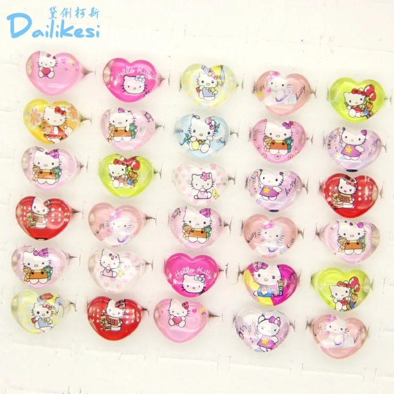 10 шт. Ювелирное кольцо оптом много анимация мультфильм детей Hello Kitty KT кошка