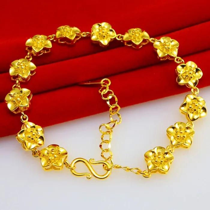 Rose Flower Girls Bracelet Yellow Gold Filled Delicate Womens Bridal Wedding Jewelry Adjustable | Украшения и аксессуары