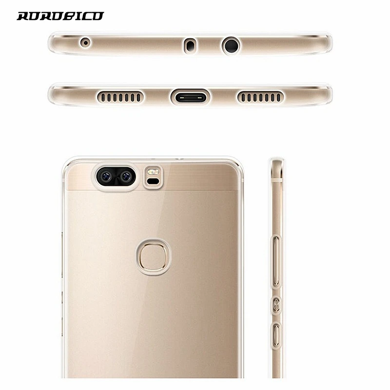 ROROBICO Ultra Thin Soft transparent TPU Silicone Case Cover For Huawei Honor 8 / Lite 9 V9 Pro 6X V8 Phone Bag |