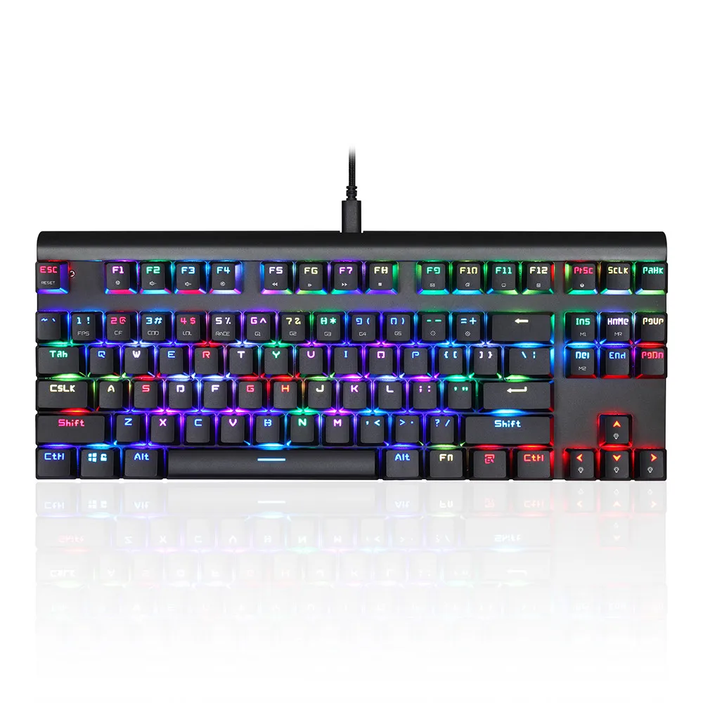 Motospeed CK101 87 USB Проводная Механическая игровая клавиатура NKRO RGB с подсветкой