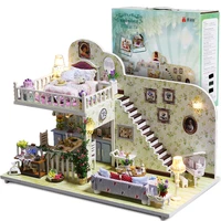 diy doll house wooden doll houses miniature dollhouse furniture kit with led toys for children birthday gift