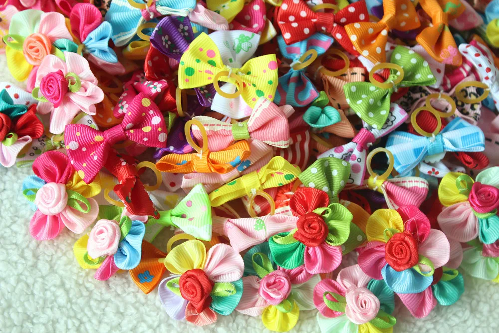 Bandas de goma para el pelo de perros y mascotas, accesorios para el pelo de perros, productos de aseo para mascotas, regalo bonito, 1000 Uds.-4