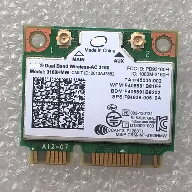 Int двухдиапазонный беспроводной AC 3160 15/17 hmw WiFi + BT4.0 Combo WLAN адаптер для hp ENVY 14/784638