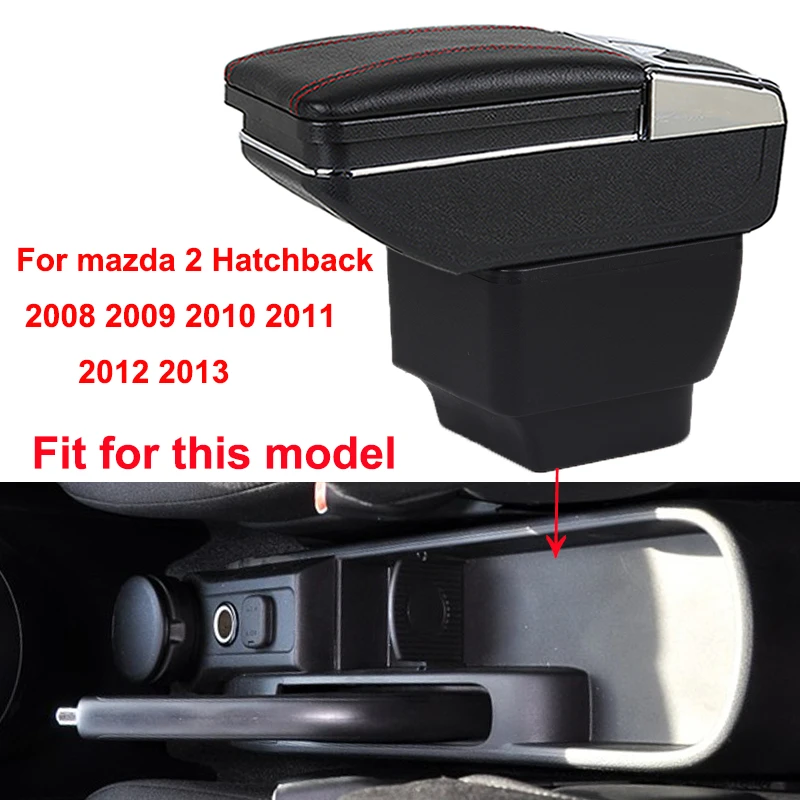Для Mazda 2, Мазда 2, 2008-2013, хэтчбек, автомобильный подлокотник, ящик для хранения, центральный магазин, внутренний подлокотник, держатель для хранения, автомобильный стиль