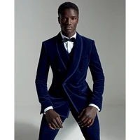 2020 latest design velvet men suits for wedding tuxedos masculino 3 pieces anzug herren trajes de hombre prom groon mens suits