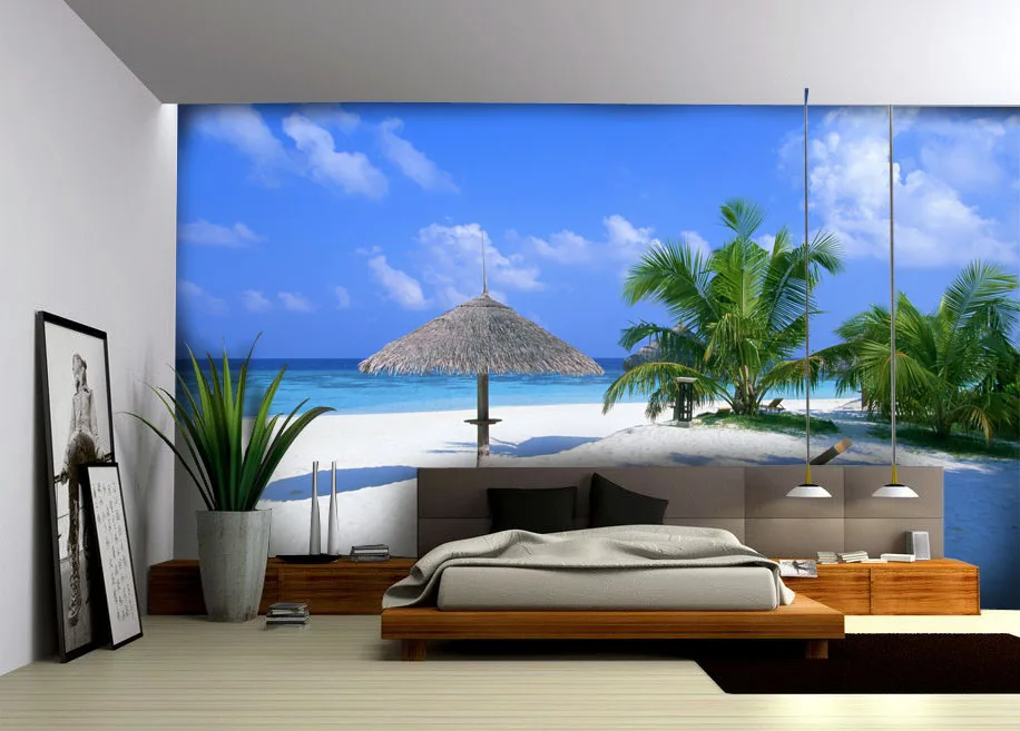 Оптовая продажа пейзаж Lanscape песчаный пляж 3d настенные фотообои для гостиной и