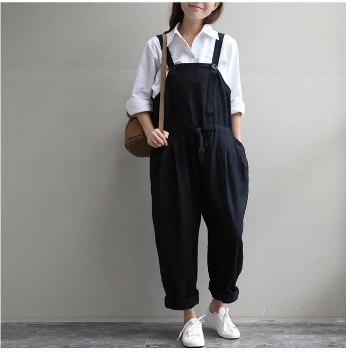 Летний женский комбинезон свободного покроя.|casual jumpsuit|linen overallsjumpsuit trousers |