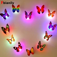 color light butterfly wall stickers easy installation night light home living kid room fridage bedroom decor