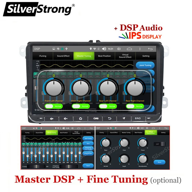 SilverStrong ips 9 дюймов Android9.0 4G Мобильный DVR GPS Радио Навигация для Golf6/Golf5/поло/PASSAT CC/Touran Tiguan DSP система контроля давления в шинах RDS