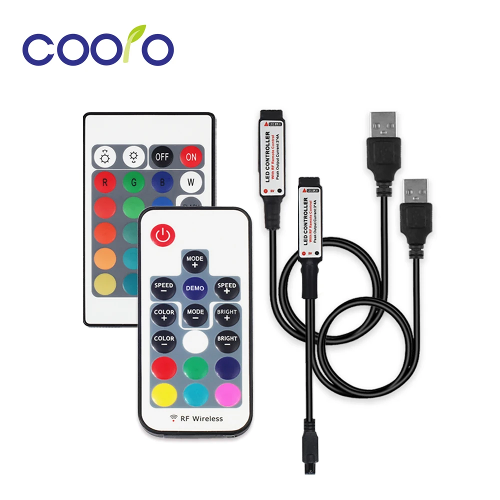 5 В USB RGB контроллер мини 3Key 17Key RF 24Key ИК пульт дистанционного управления для