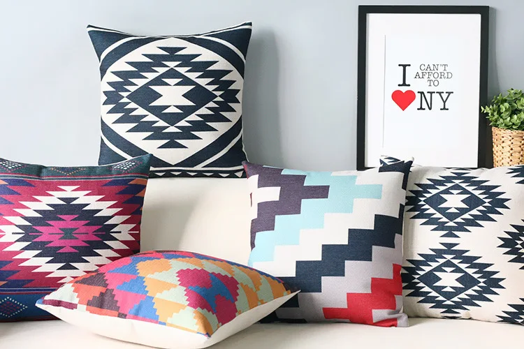 Скандинавская абстрактная черно белая Подушка цветная Геометрическая подушка