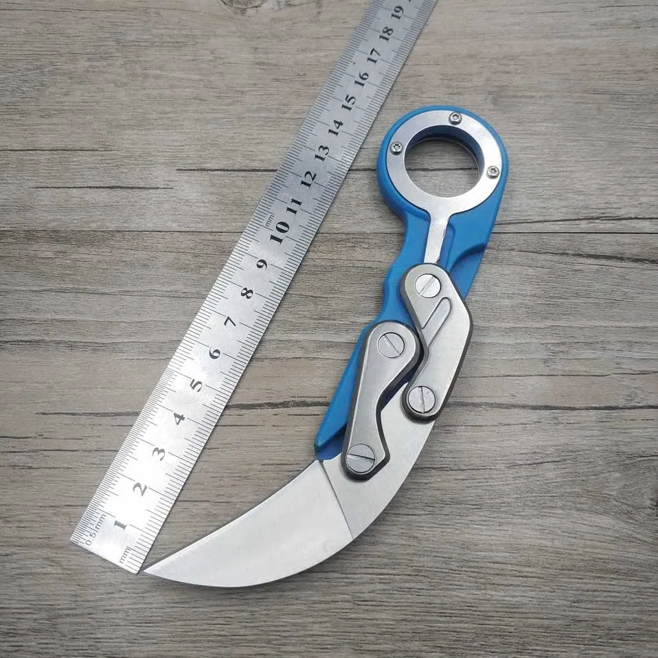 Синий Прямая поставка, складной карманный нож karambit из нержавеющей стали+ ABS, портативный механический коготь счетчика, тактический спасательный резак - Цвет: Синий
