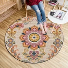 Круглые коврики в персидском стиле для гостиной, спальни, коврики и ковровые покрытия, Классический Цветочный декор, напольный коврик, коврики для рабочего стола