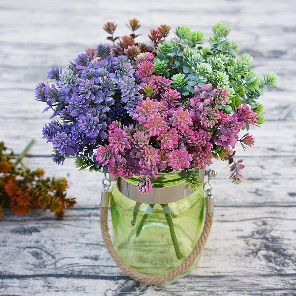 1 шт. пластиковые суккулентные растения искусственные осенние листья DIY