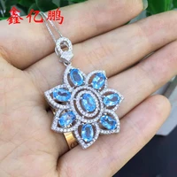 925 sterling silver with topaz stone pendant female