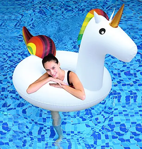 Надувной Единорог плавательный кольцо 120 см гигантский бассейн плавающий летний